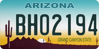 AZ license plate BHO2194