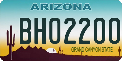 AZ license plate BHO2200