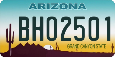 AZ license plate BHO2501