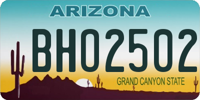 AZ license plate BHO2502