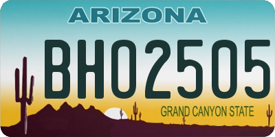 AZ license plate BHO2505