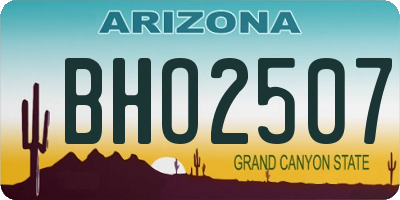 AZ license plate BHO2507