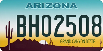 AZ license plate BHO2508