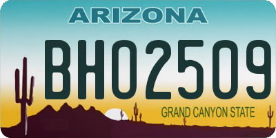 AZ license plate BHO2509
