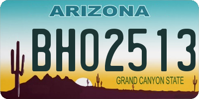 AZ license plate BHO2513
