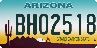 AZ license plate BHO2518