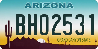 AZ license plate BHO2531