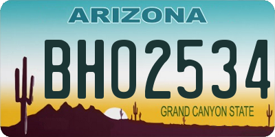 AZ license plate BHO2534
