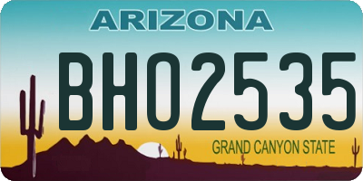 AZ license plate BHO2535
