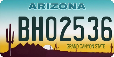 AZ license plate BHO2536