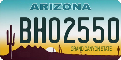 AZ license plate BHO2550