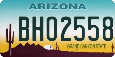 AZ license plate BHO2558