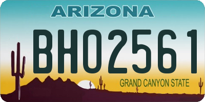 AZ license plate BHO2561