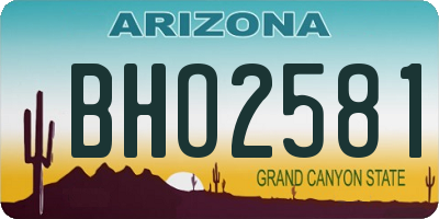 AZ license plate BHO2581