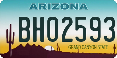 AZ license plate BHO2593