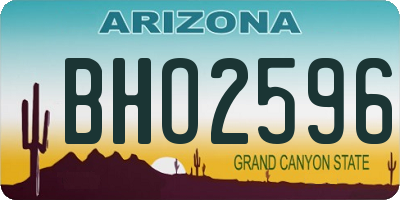AZ license plate BHO2596