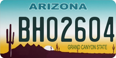 AZ license plate BHO2604