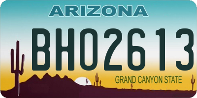 AZ license plate BHO2613