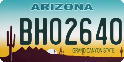 AZ license plate BHO2640