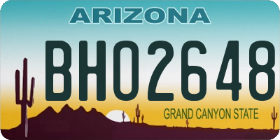 AZ license plate BHO2648