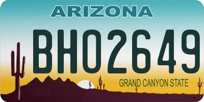 AZ license plate BHO2649