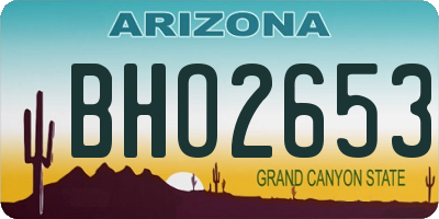 AZ license plate BHO2653