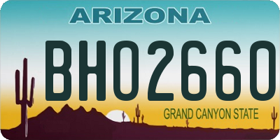 AZ license plate BHO2660