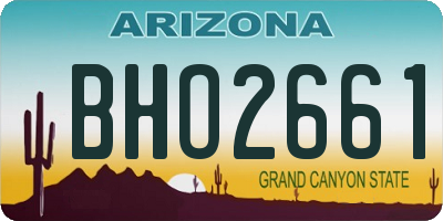AZ license plate BHO2661