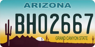 AZ license plate BHO2667