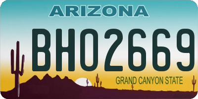AZ license plate BHO2669
