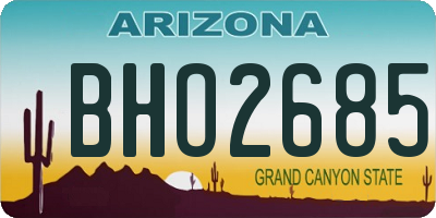 AZ license plate BHO2685