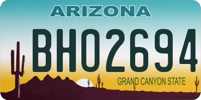 AZ license plate BHO2694