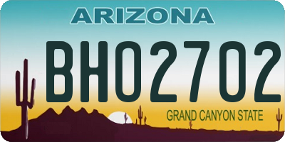 AZ license plate BHO2702