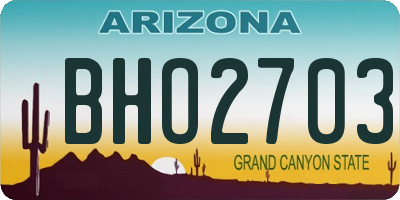 AZ license plate BHO2703