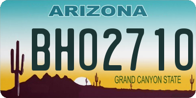 AZ license plate BHO2710
