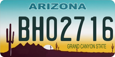 AZ license plate BHO2716