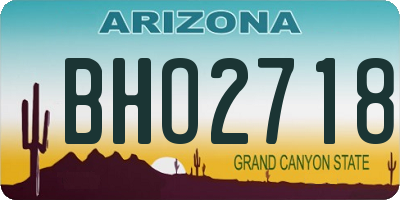 AZ license plate BHO2718
