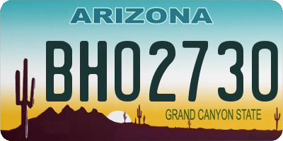 AZ license plate BHO2730