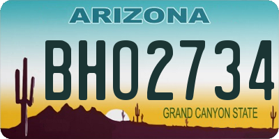 AZ license plate BHO2734