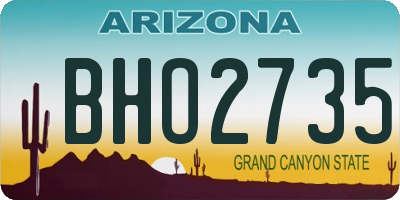 AZ license plate BHO2735