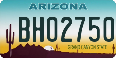 AZ license plate BHO2750