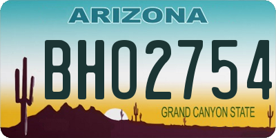 AZ license plate BHO2754