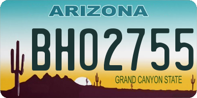 AZ license plate BHO2755