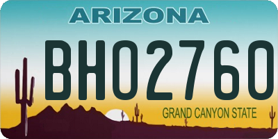 AZ license plate BHO2760