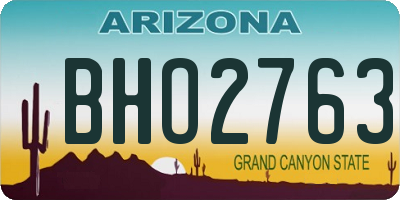 AZ license plate BHO2763