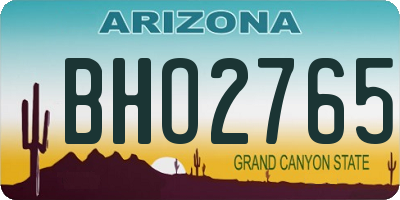 AZ license plate BHO2765