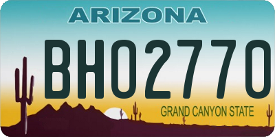 AZ license plate BHO2770