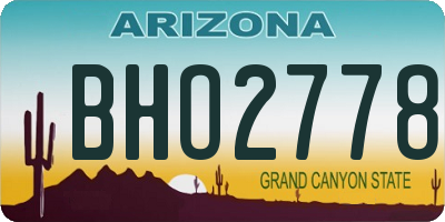 AZ license plate BHO2778