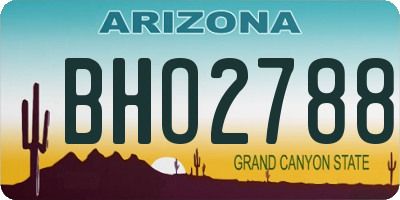 AZ license plate BHO2788