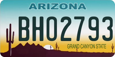 AZ license plate BHO2793